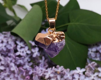 Necklace with Amethyst Pendant, Amethyst Jewelry, Amethyst Necklace, Birthstone Necklace