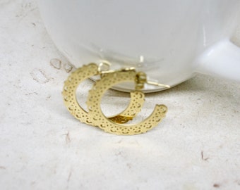 Earrings Semicircle Earrings, Gold-plated Earrings, Geometric Earrings