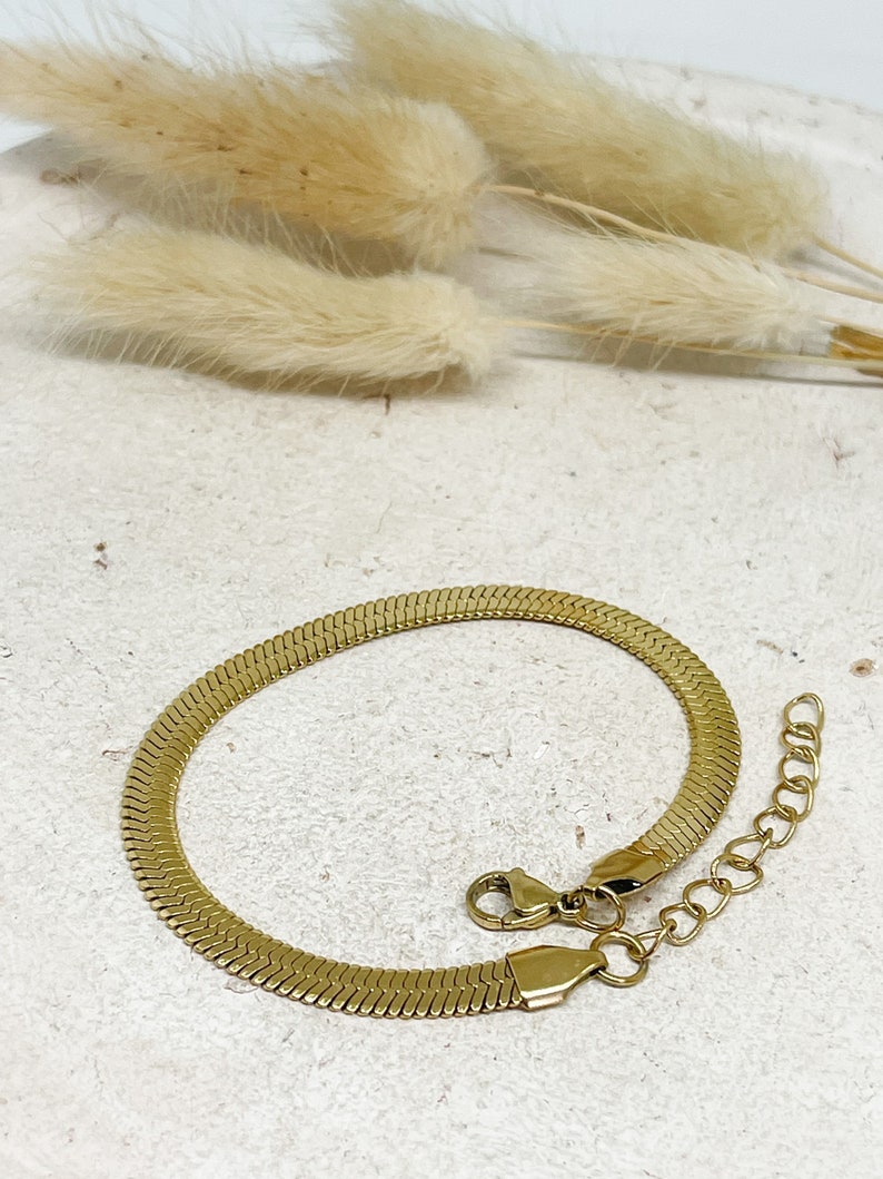 Stainless steel bracelet gold-plated, snake bracelet made of stainless steel, filigree bracelets, stainless steel bracelet gold-plated image 3