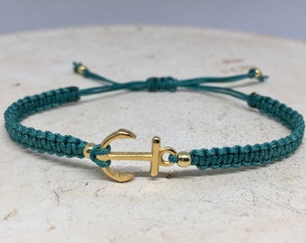 Bracelet with anchor, braided bracelet, anchor bracelet