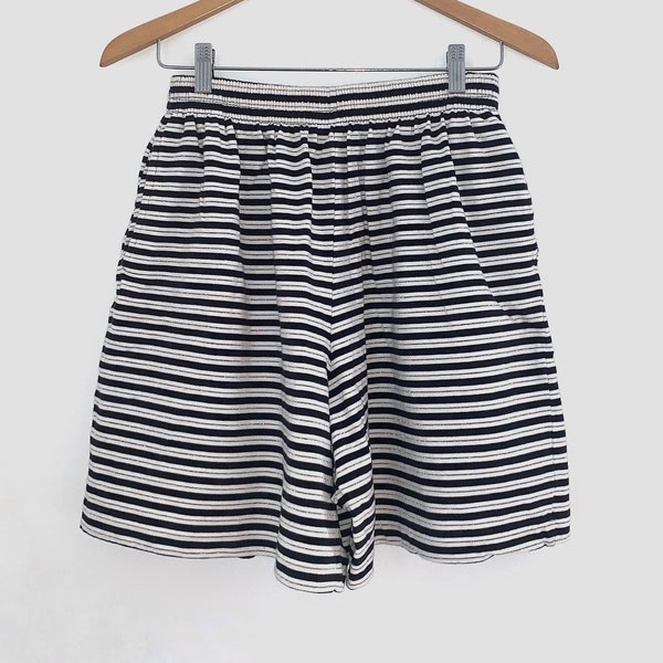 80s Vintage Striped Shorts / Mom Shorts / Large L
