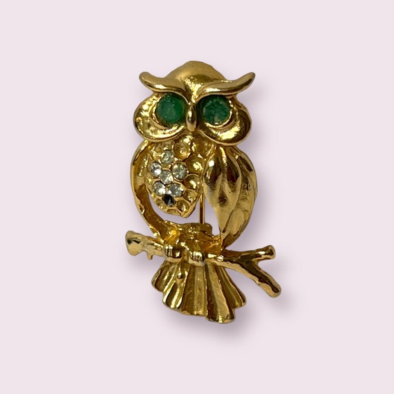 Vintage Owl Brooch Pin - image 2