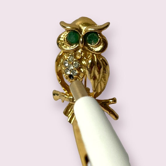 Vintage Owl Brooch Pin - image 4