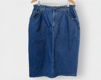 Saia jeans vintage LEE, tamanho plus size 16W 1X