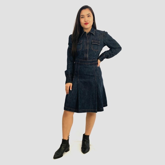 Vintage MIU Denim Dress / Vintage Designer Dress / -