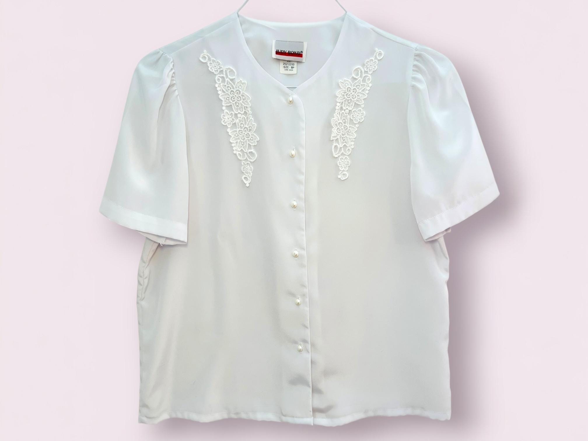 White Blouse Short Puff Sleeve