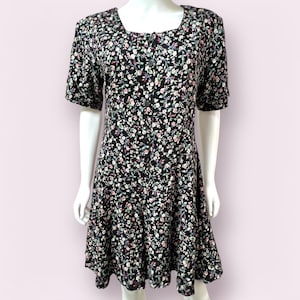 Vintage Botanical Romper / 1990s Anegada&#39;s Rayon Romper / Floral Summer Romper