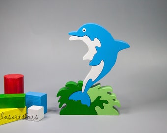 Wooden Toy Puzzle Of 4 Piece Delegating Educational Game Etsy
