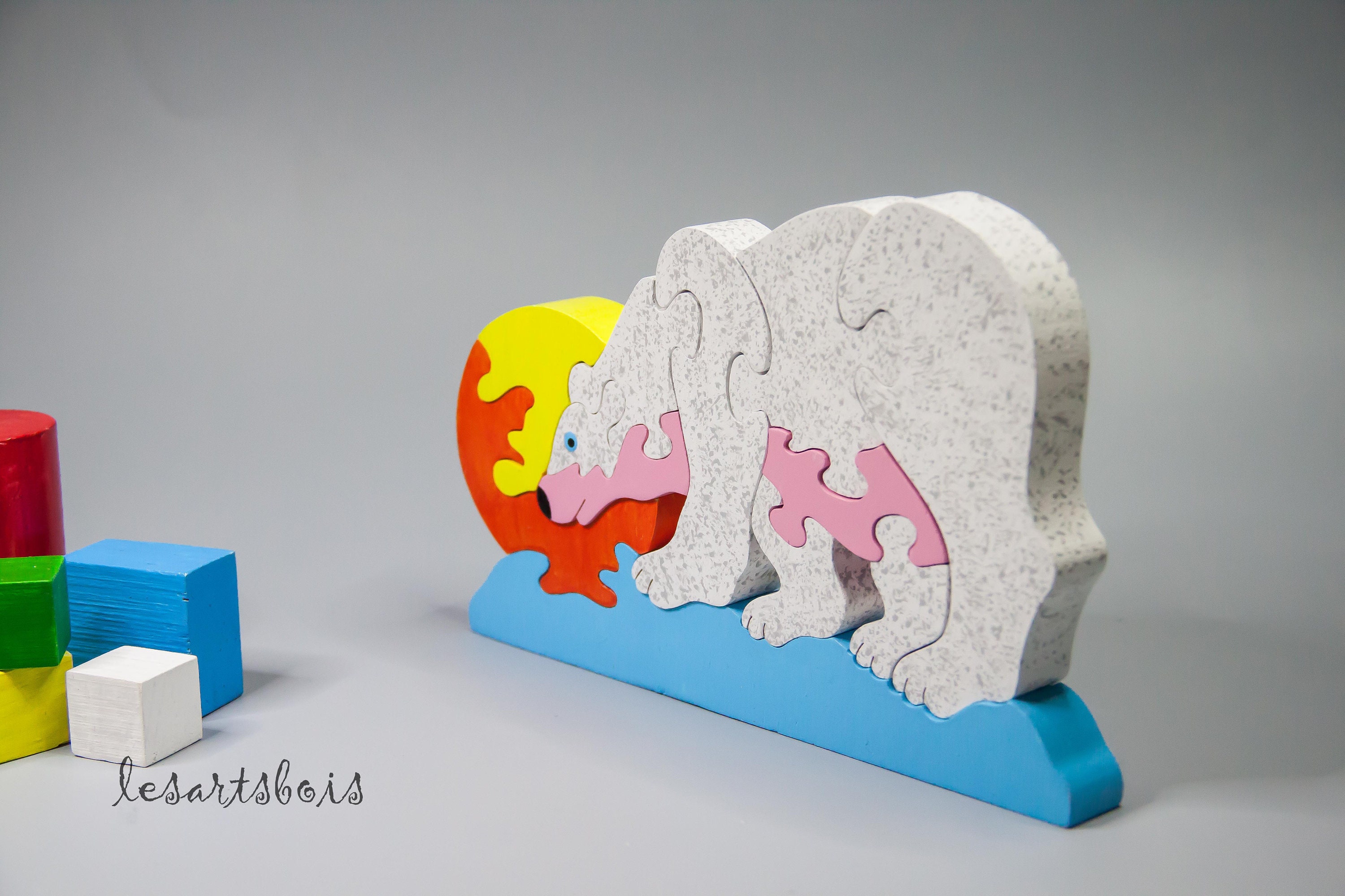 Giocattolo in legno: puzzle 3D Orso polare -  Italia