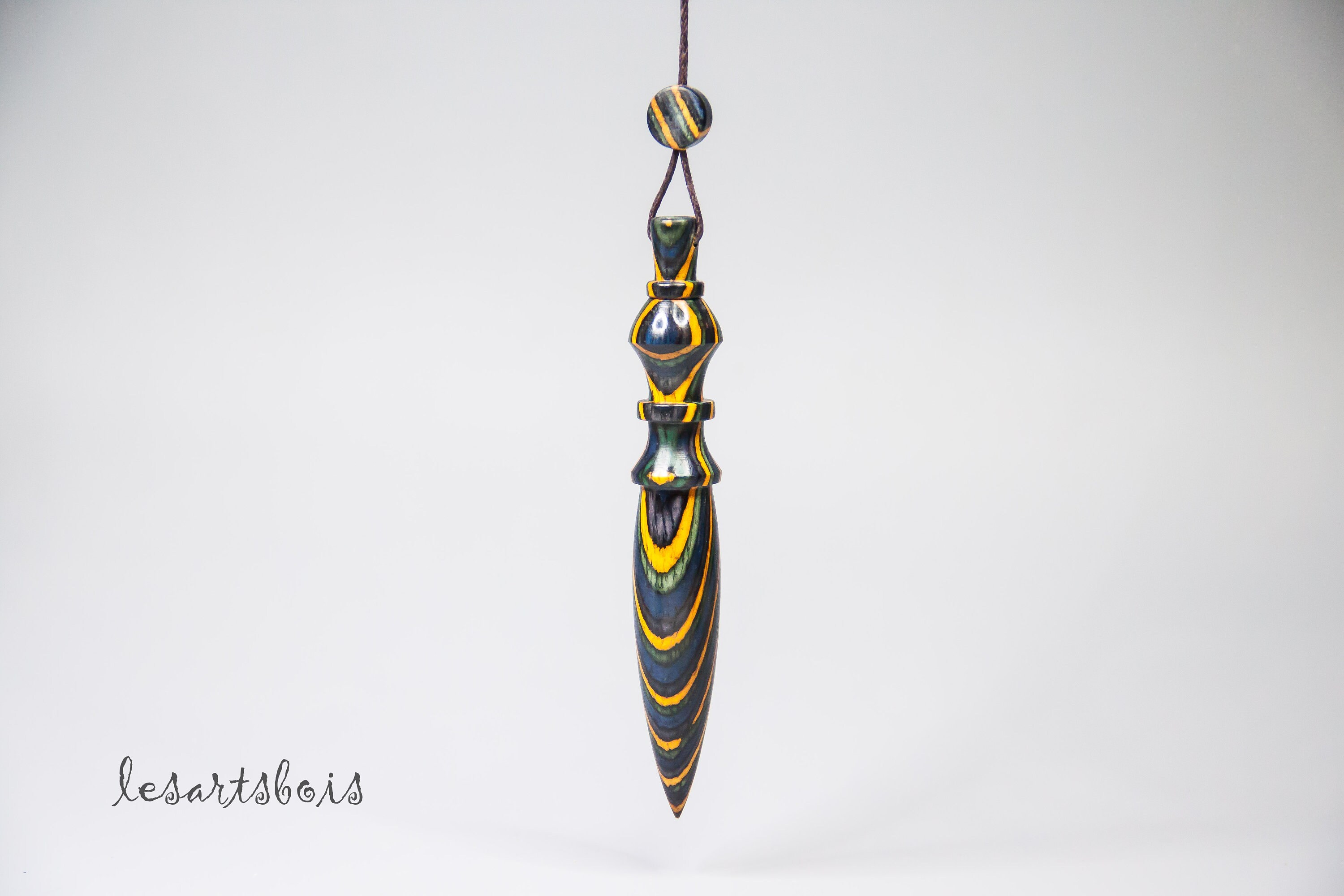 Pendule de Radiesthésie en Bois Multiplis Coloré