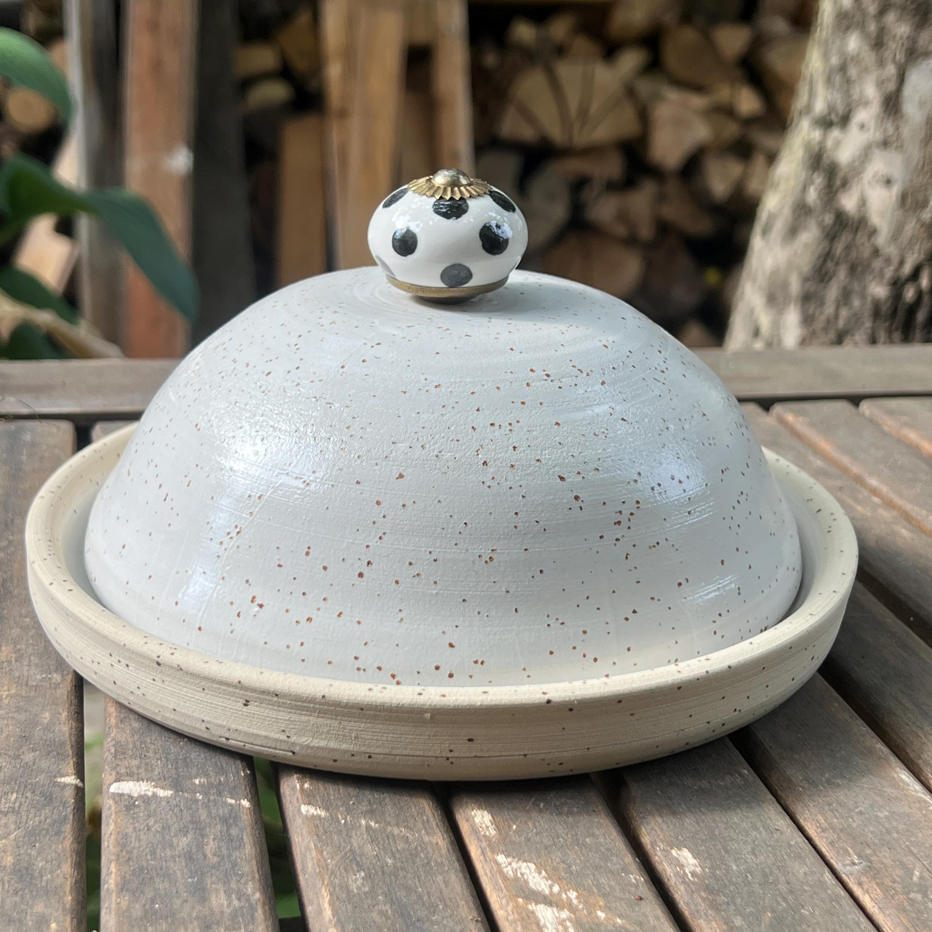 Cloche à Fromage En Céramique Vintage – Décor De Bateau – Occasion Fonctionnelle