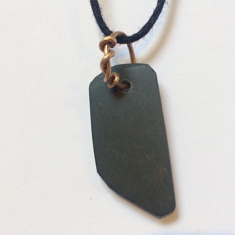 Viking Whetstone Replica Slate And Bronze Wire Pendant 50