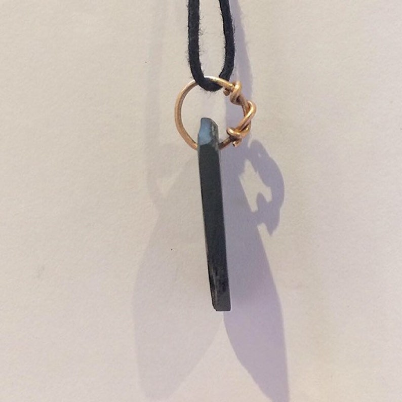 Viking Whetstone Replica Slate And Bronze Wire Pendant 50