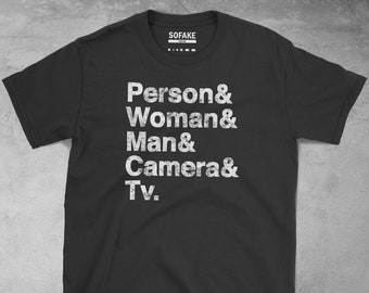 person woman man camera tv t-shirt