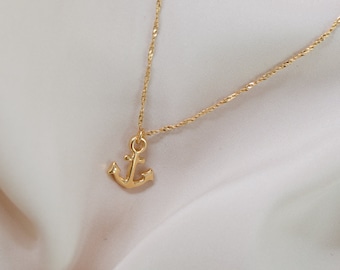 Anchor Necklace Waterproof Gold Anchor Necklace Beach Necklace Anchor jewelry anchor chain nautical necklace gold anchor charm