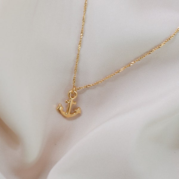 Anchor Necklace Waterproof Gold Anchor Necklace Beach Necklace Anchor jewelry anchor chain nautical necklace gold anchor charm