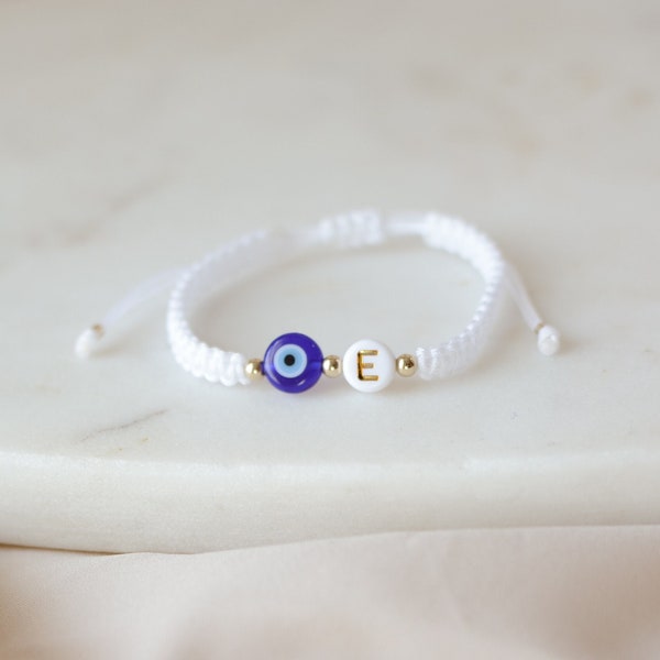 New Born Gift Baby Gift Protection Letter Bracelet for Baby Initial for baby Evil Eye Matching Mom and Baby Family Bracelets mal de ojo