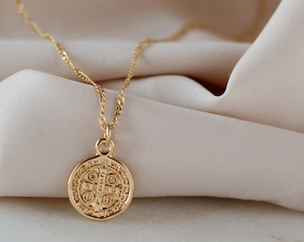 St Benedict Necklace Saint Jewelry Protection Necklace Catholic San Benito Pendant Mom Gift Grandma Birthday Gift Religious