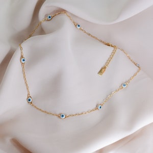 Evil Eye Necklace Evil Eye Choker Dainty Gold Evil Eye Choker Tiny Evil Eye Necklace Protection Necklace Evil Eye Jewelry Amulet Mal de Ojo
