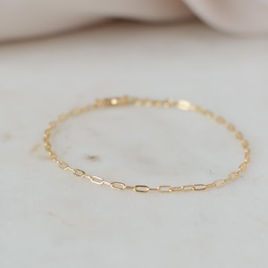 Dainty Gold Bracelet Paperclip Bracelet Water Resistant Bracelet Gold Chain Bracelet Every Day Bracelet Stack Gold Bracelet Stacking Jewelry