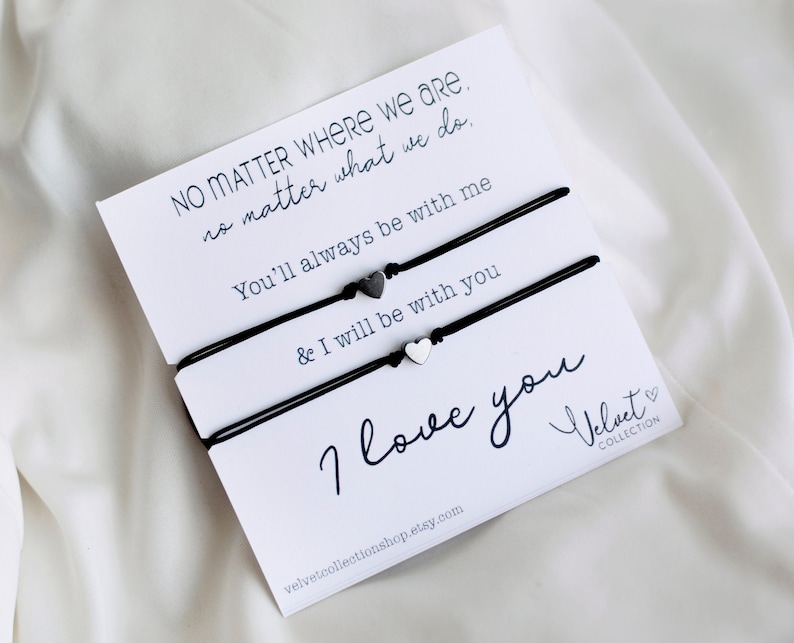 Couple Bracelets Simple Promise Bracelets Hematite Beads and Etsy