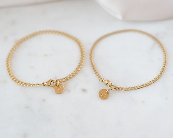 Couple Bracelets Initial Bracelet Personalized Men Women Set Gold Stainless Steel Chain Bracelet Engraved Boyfriend Husband Gift for Him