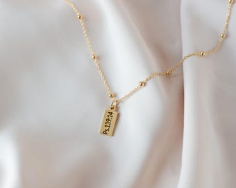 Custom Bible Verse Necklace, Personalized Scripture Necklace, Christian Gift for Women, Faith Jewelry, Engraved Gold Necklace Religious Gift
