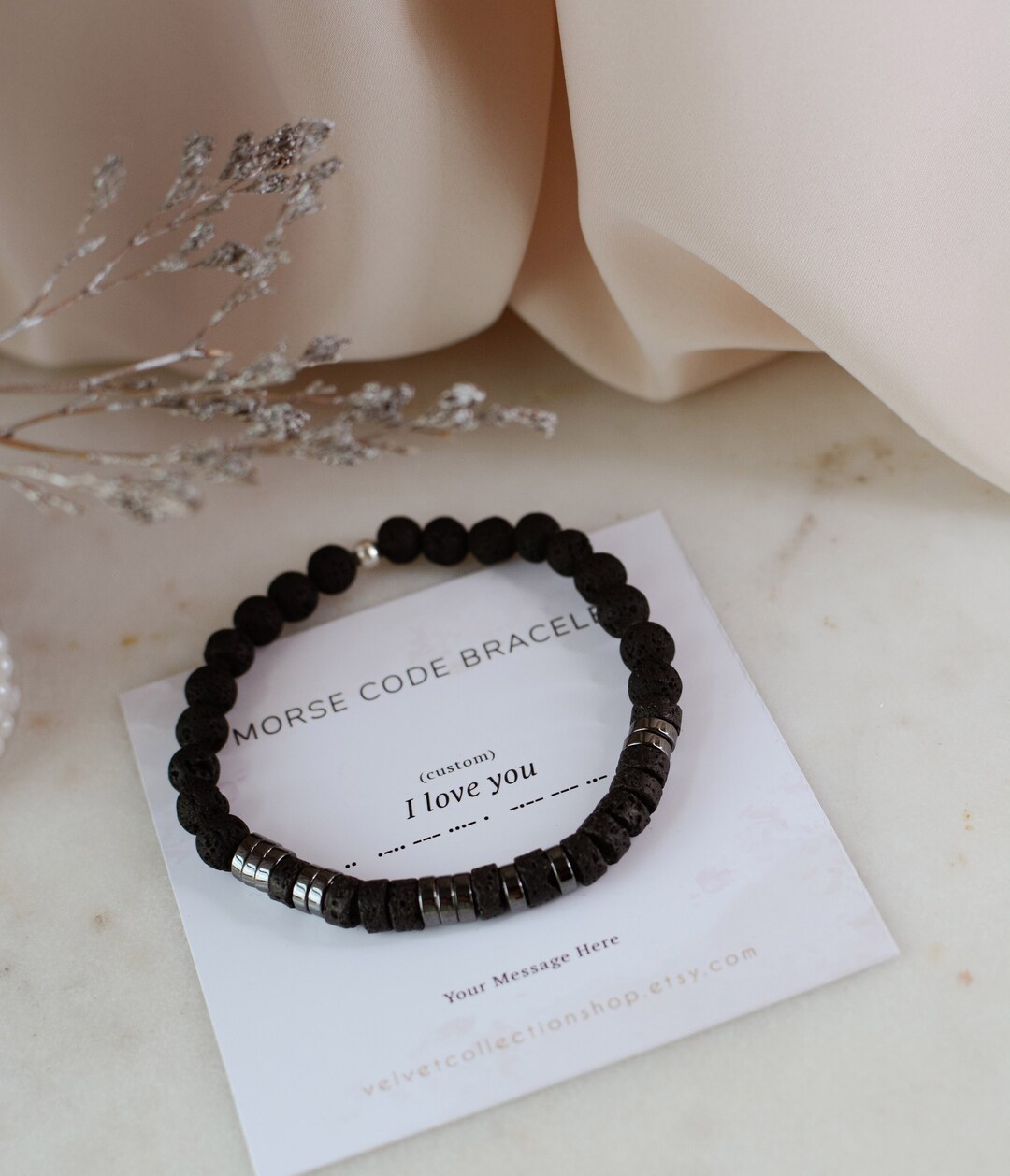 Morse Code Bracelet Mens Bracelet Couple Bracelet Custom Love You