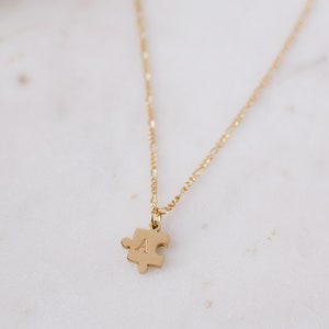 Autism Necklace Autism Awareness Necklace Initial Puzzle Piece Necklace Autism Support Gift Autism Teacher Gift Behaviorist Gift Autism Mom