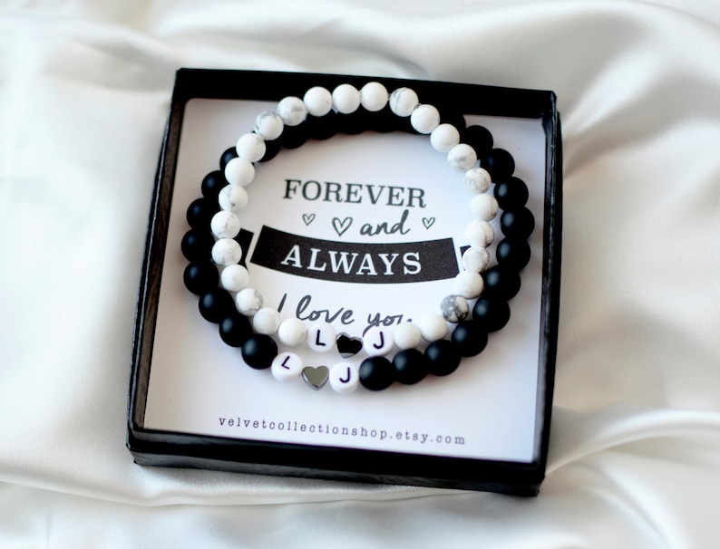 Couples Bracelet Set Matching Bracelets Couple Bracelet Gift Etsy