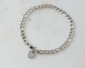 Personalized Men Bracelet Initial Stainless Steel Bracelet For Men Engraved Gift for Dad, Boyfriend, Husband Gift for Him