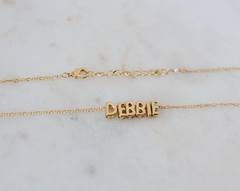 Name Necklace Custom Bubble Letter Necklace 3D Name Múltiple Balloon Letter Necklace Gold Name Necklace Gift for Her Personalized Jewelry