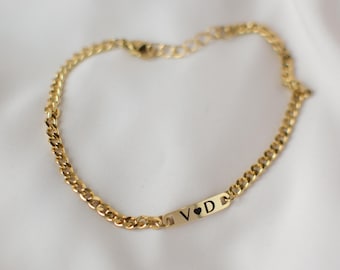 Gold Anklet Engraved Bracelet Anklet for Women Personalized Anklet Waterproof Anklet Custom Summer Jewelry Name Bracelet