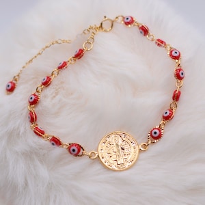 San Benito Evil Eye Bracelet Protection Bracelet St Benedict Bracelet Waterproof San Benito Bracelet Religious Bracelet Catholic Jewelry