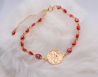 San Benito Evil Eye Bracelet Protection Bracelet St Benedict Bracelet Waterproof San Benito Bracelet Religious Bracelet Catholic Jewelry
