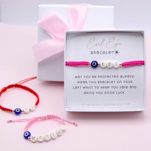 New Born Gift Baby Gift Name Protection Newborn Bracelet for Baby Initial for baby Matching Mom and Baby Matching Family Bracelet mal de ojo