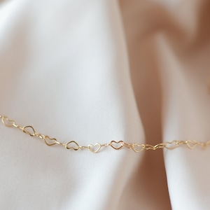 Waterproof Heart Chain Necklace Layering Choker Necklace Heart Link Choker High Quality 22k Gold Plated Dainty Chain Necklaces Gift For Her