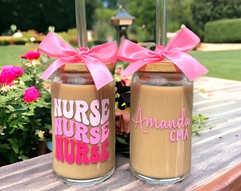 Nurse Tumbler, Gift for Nurse, Personalized Nurse Gift, Nurse Appreciation Gift, RN Gifts, Nurse Graduation Gift, Retro Nurse, Retro