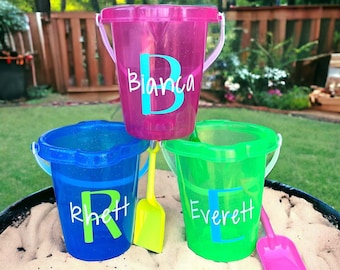 Personalized Kids Beach Bucket, Kids Beach Party Favors, Kids Party Favors, Kids Easter Gifts, Kids Beach Toys, Beach Theme Party Favors