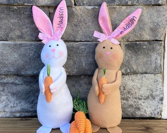 Personalized Easter Bunny, Easter Bunny, Easter Basket Stuffers, Easter Decor, Easter Bunny Decor, Custom Easter Bunnies, Plush Easter Bunny