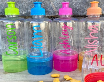 Kids Water Bottles Personalized, Kids Easter Gifts, Kids Water Bottle, Kids Name Water Bottles, Kids Party Favors, Kids Snack Cups