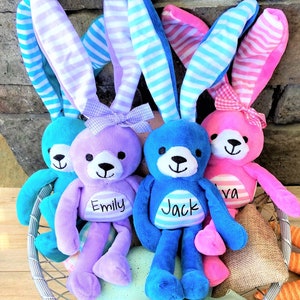 Personalized Easter Bunny, Easter Bunny, Easter Basket Stuffers, Plush Easter Bunny, Custom Easter Bunny, Easter Basket Gift, Stuffed Bunny