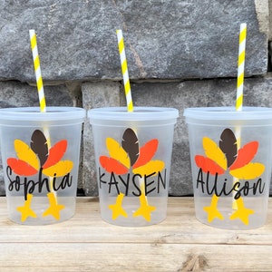 Kids Thanksgiving Cup, Thanksgiving Party Cups, Turkey Cups Personalized, Turkey Cups with Lid and Straw, Thanksgiving Cups Personalized