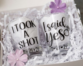 Engagement GIFT BOX for Couple, Just Engaged Gifts, Newly Engaged Gift, I Took a Shot, I Said Yes, Engagement Gift for Couple