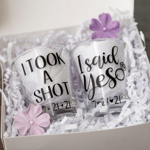 Engagement GIFT BOX for Couple, Just Engaged Gifts, Newly Engaged Gift, I Took a Shot, I Said Yes, Engagement Gift for Couple