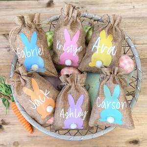 Easter Treat Bags, Easter Gift for Kids, Personalized Easter Treat Bags, Easter Basket Stuffers, Easter Bunny Gift Bags, Easter Favors image 1