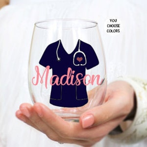 Nurse Wine Glass, Gift For Nurse, Personalized Nurse Gift, Nurse Appreciation Gift, Personalized Nurse, RN Gifts, Nurse Graduation Gift