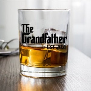 The GRANDFATHER Whisky Glass, The Grandfather Rocks Glass, Gift for Grandfather, Gift for Grandpa, Grandfather Gift, New Grandfather Gift