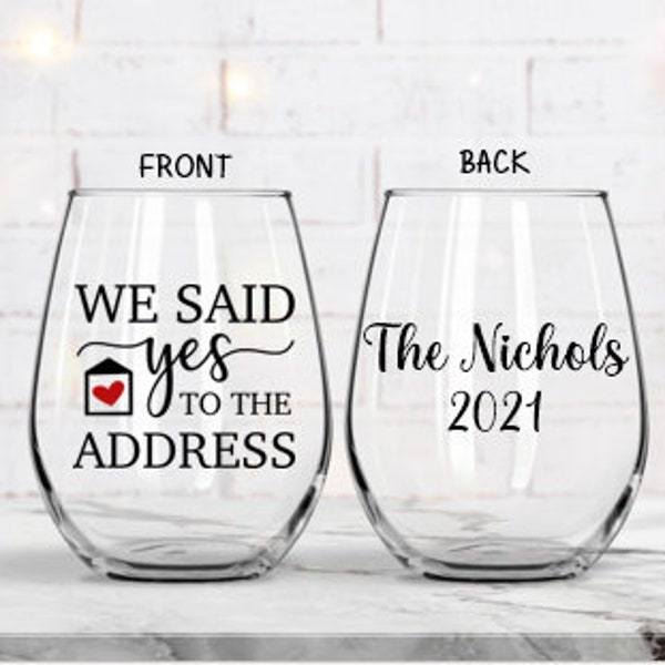 New Home Owners Wine Glass, Housewarming Gift, Housewarming Wine Glass, New Home Owner Gift, First Home Gift, Homeowners Gift for the Couple