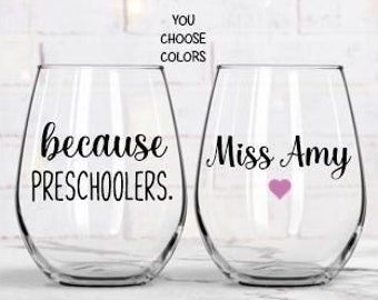 Because Preschoolers, Preschool Teacher Gifts, Teacher Appreciation Gifts, Pre-K Teacher Gift, Funny Preschool Teacher Gift, Teacher Gifts